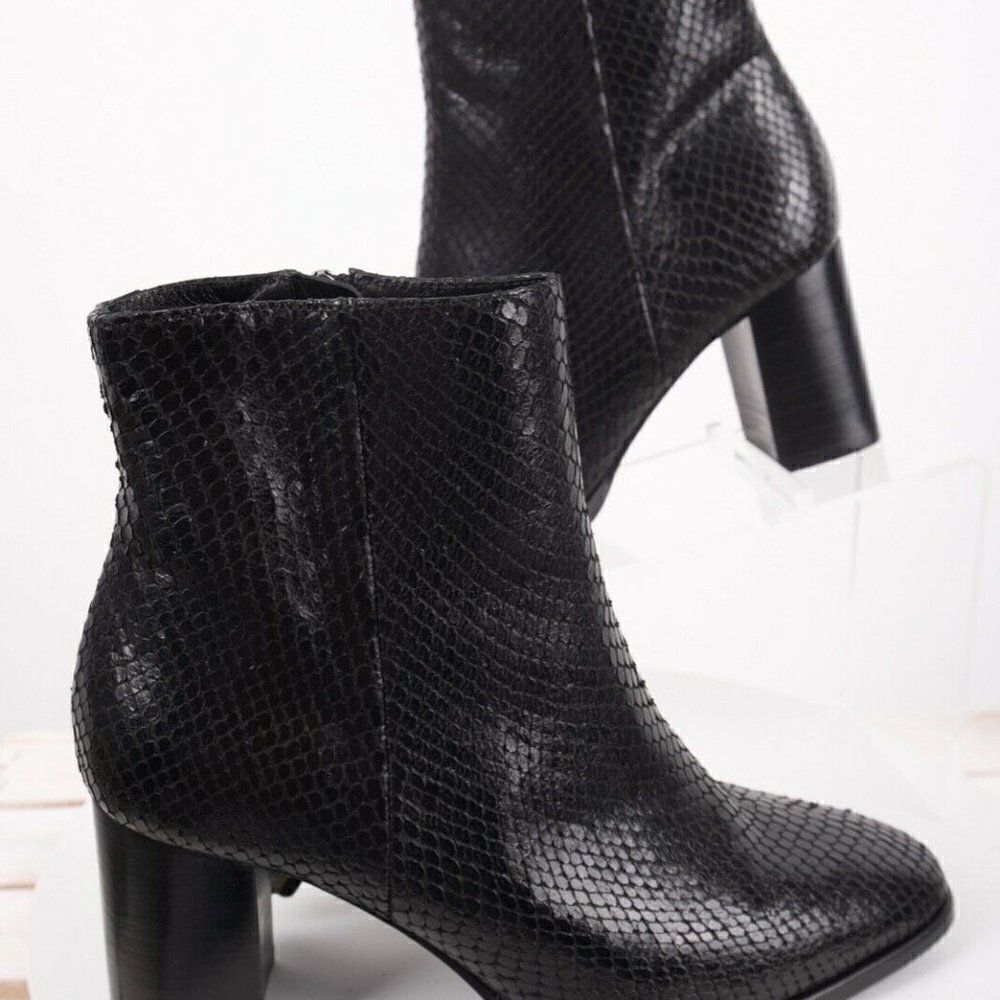 Massimo Dutti BOOTS Black Leather Animal Print 5